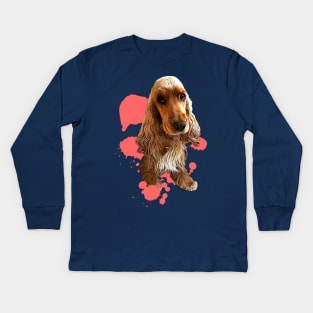 Cocker Spaniel Color Splash Kids Long Sleeve T-Shirt